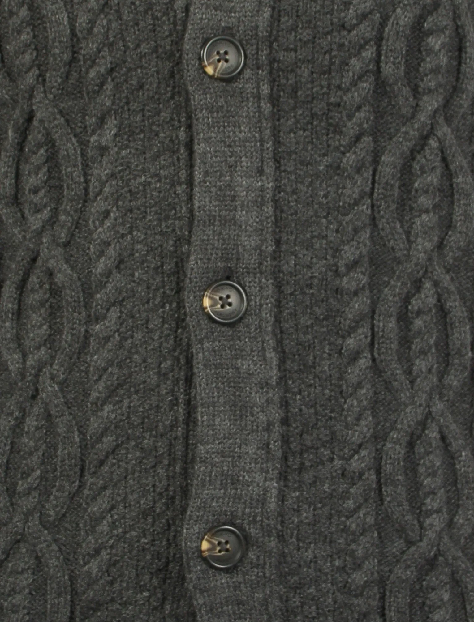 Men's cable knit chunky charcoal cardigan - Tokyo Laundry