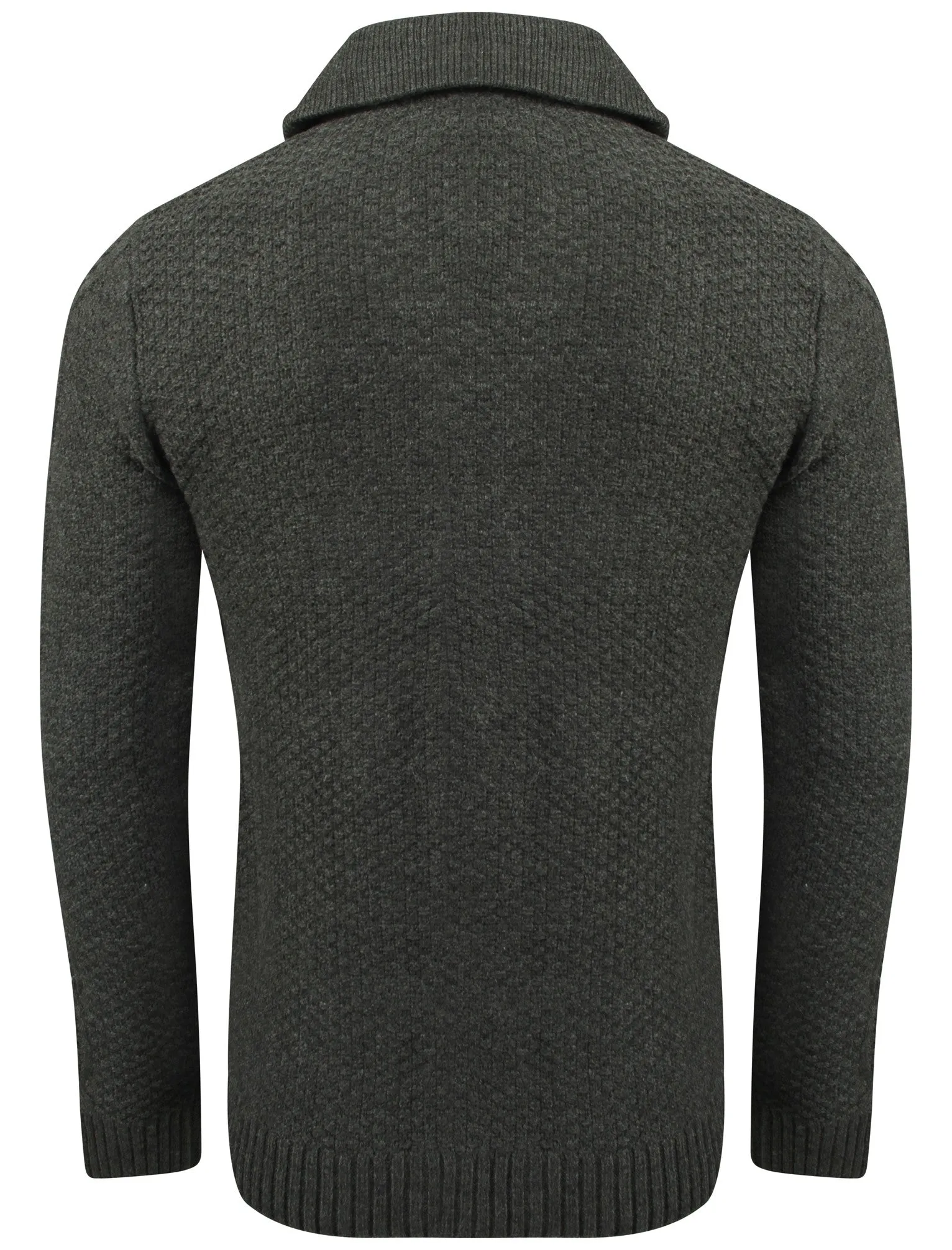 Men's cable knit chunky charcoal cardigan - Tokyo Laundry