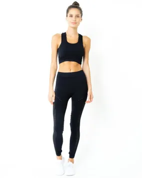 Milano Seamless Set - Leggings & Sports Bra - Black [MADE IN ITALY]