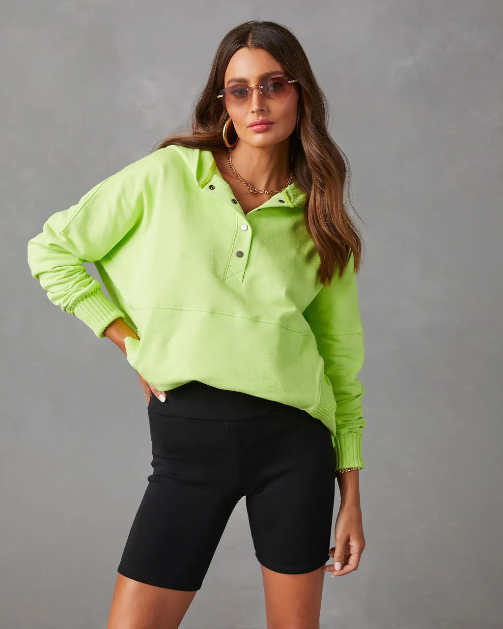 Mindful Cotton Pocketed Henley Hoodie
