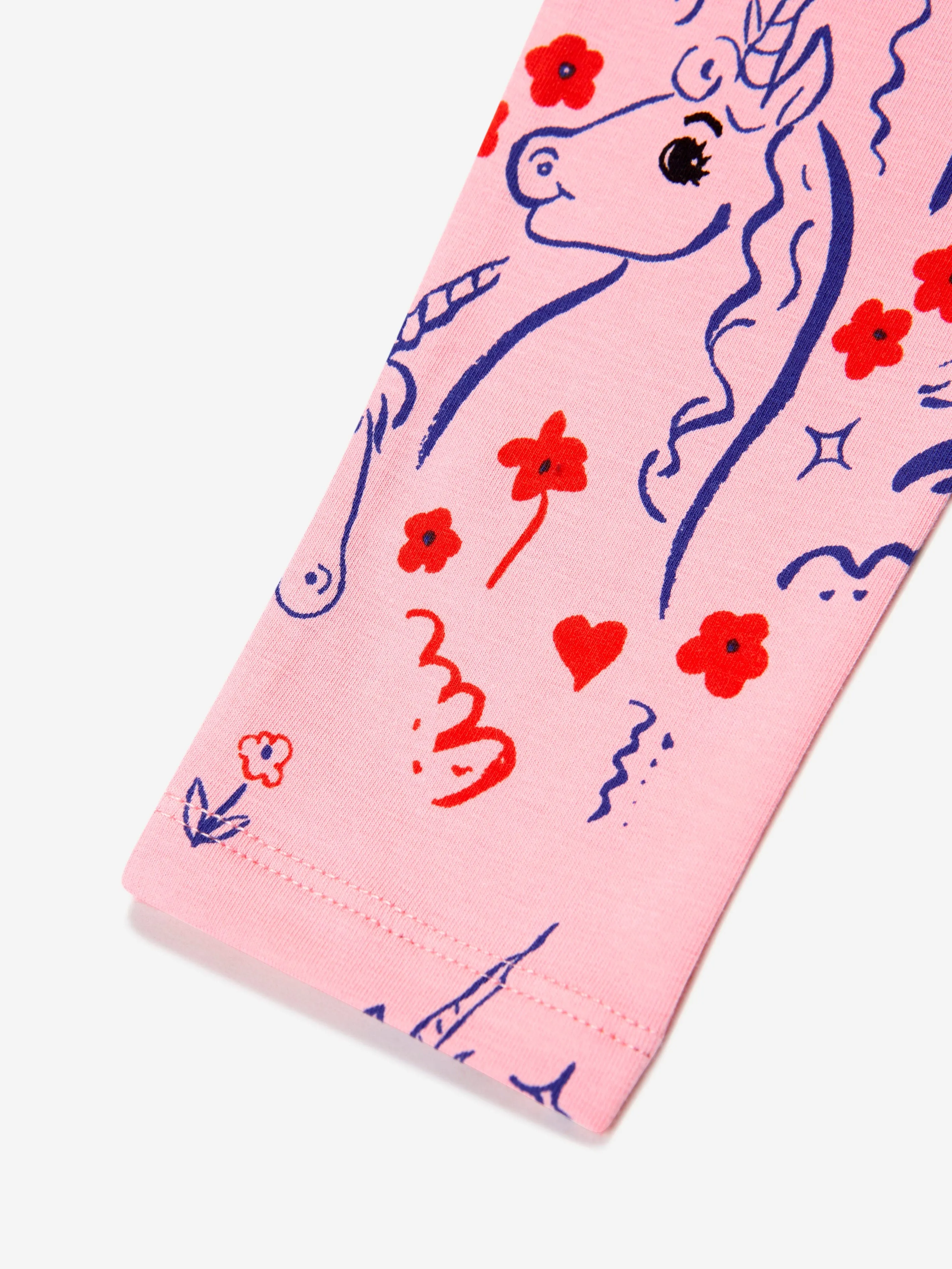 Mini Rodini Girls Organic Cotton Unicorns Leggings in Pink