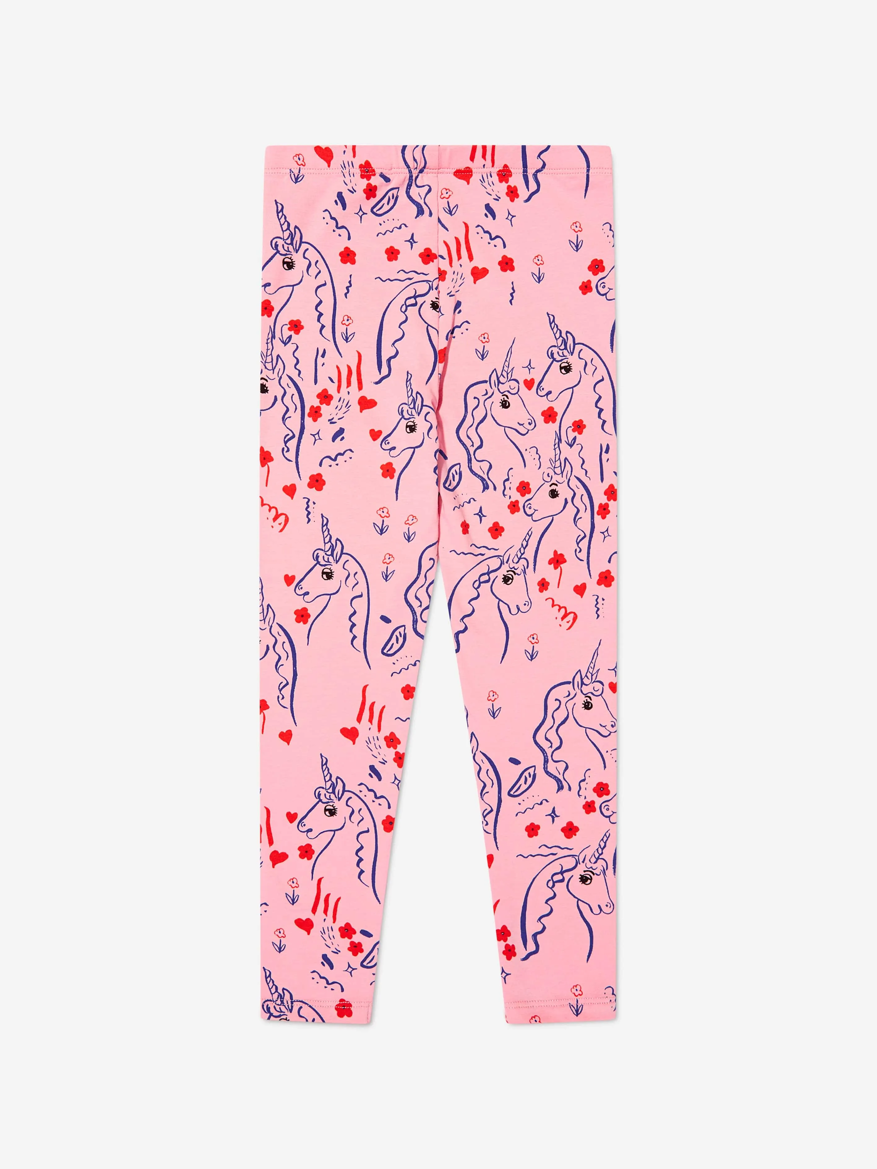 Mini Rodini Girls Organic Cotton Unicorns Leggings in Pink