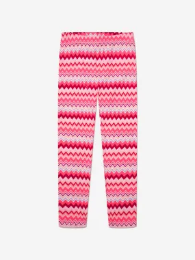 Missoni Girls Zig Zag Leggings in Pink