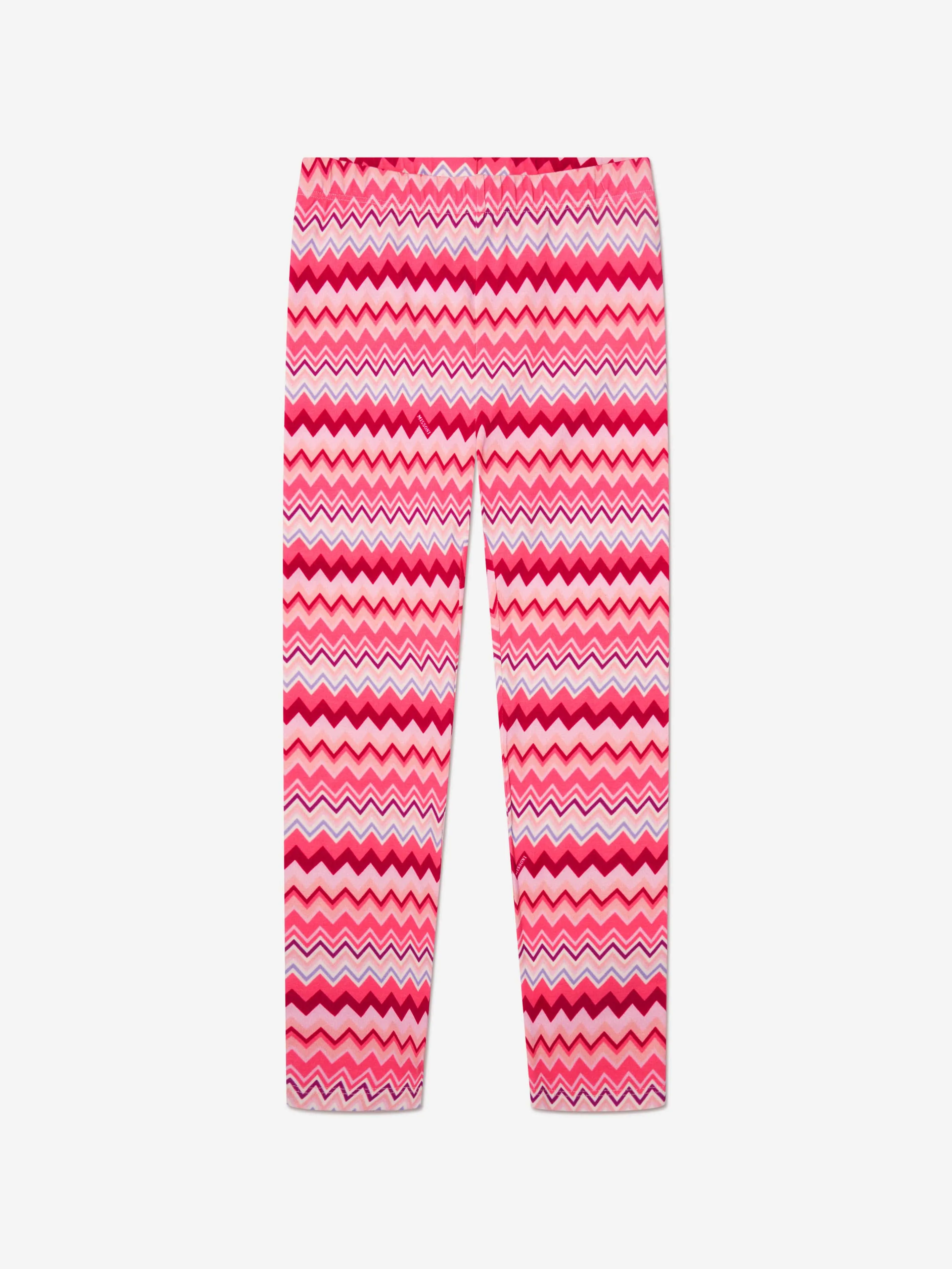 Missoni Girls Zig Zag Leggings in Pink