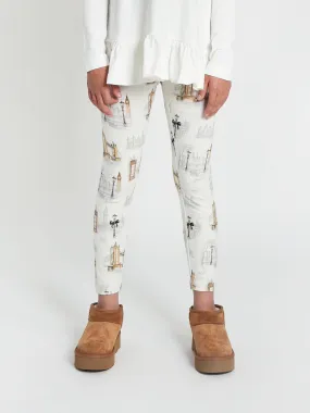 Monnalisa Girls Jersey Leggings in White