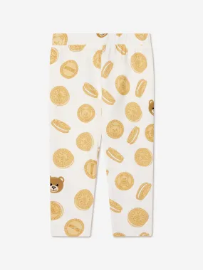 Moschino Baby Girls Cookie Leggings in Ivory
