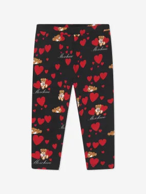 Moschino Baby Girls Teddy Hearts Leggings in Black