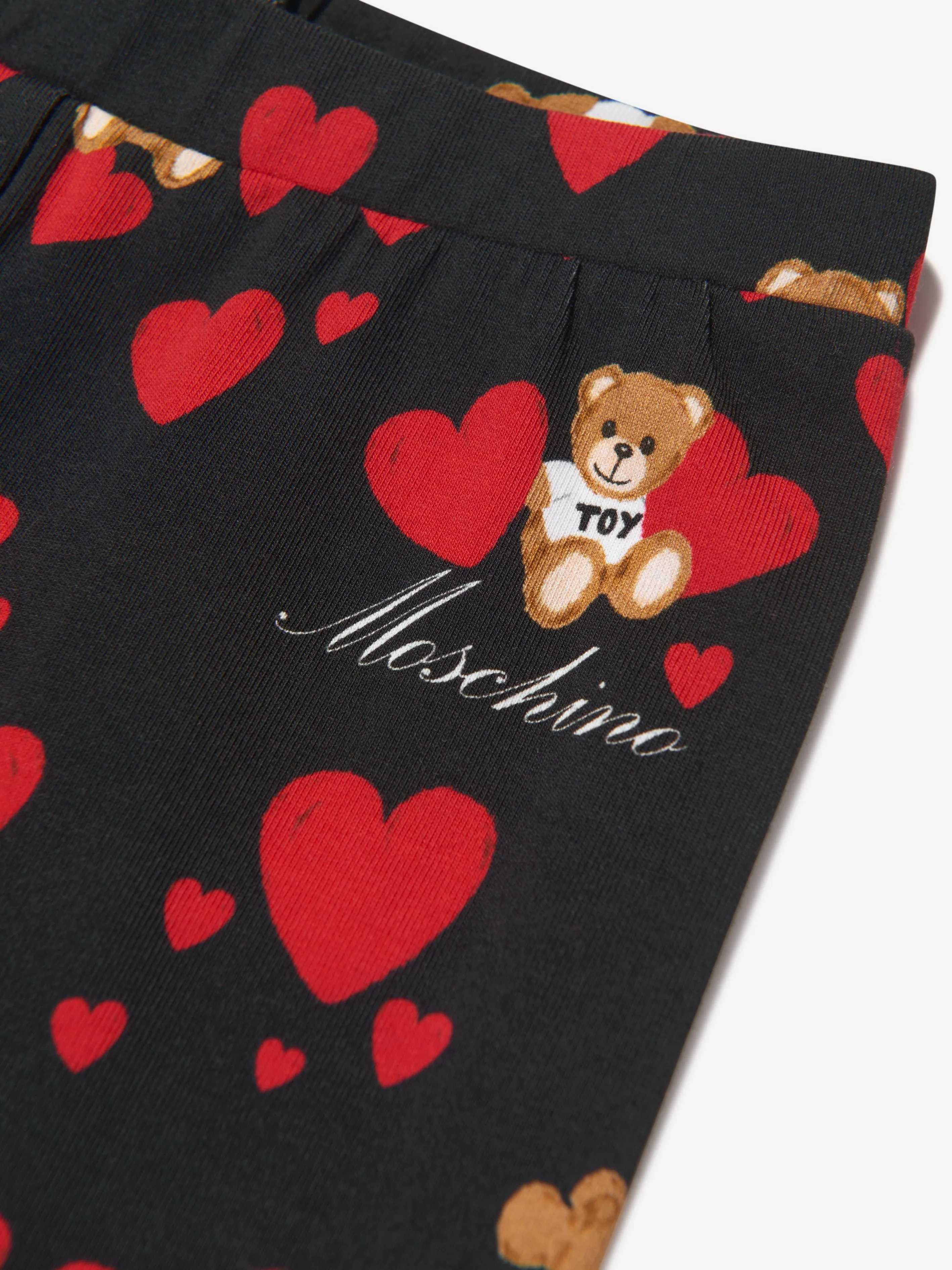 Moschino Baby Girls Teddy Hearts Leggings in Black