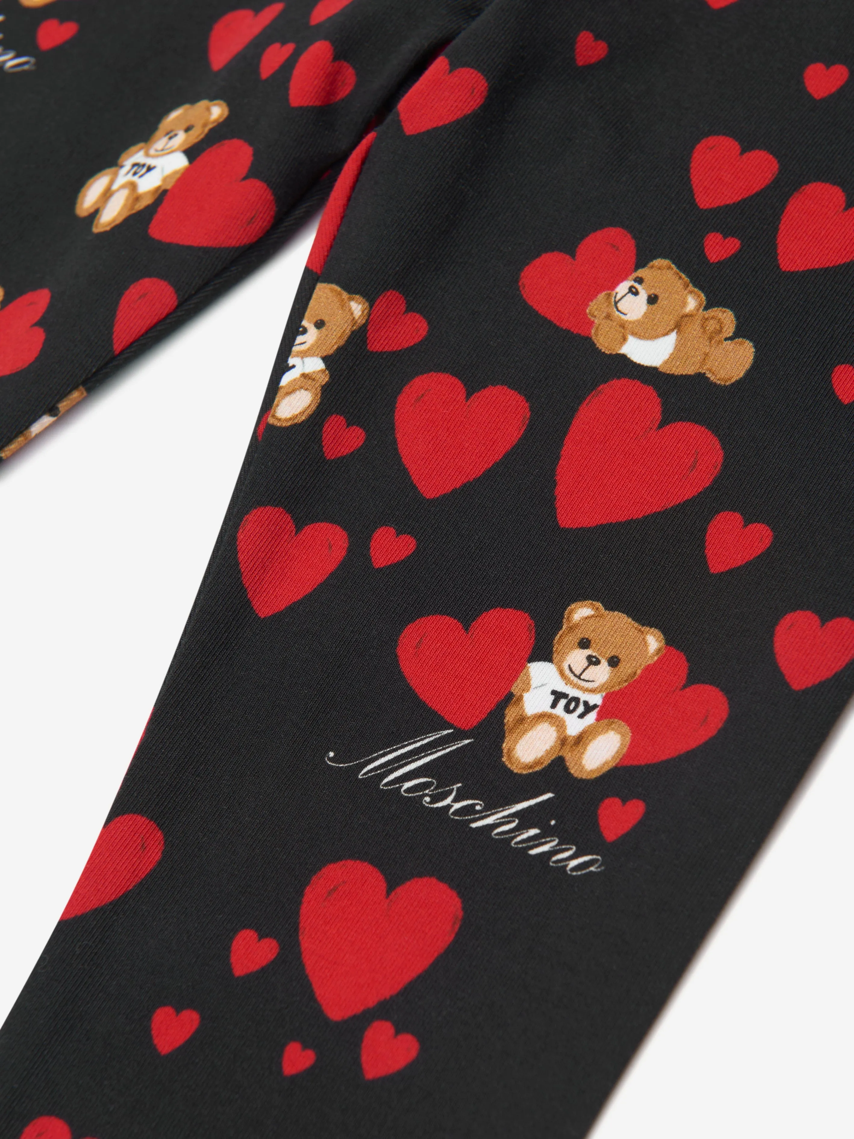 Moschino Baby Girls Teddy Hearts Leggings in Black