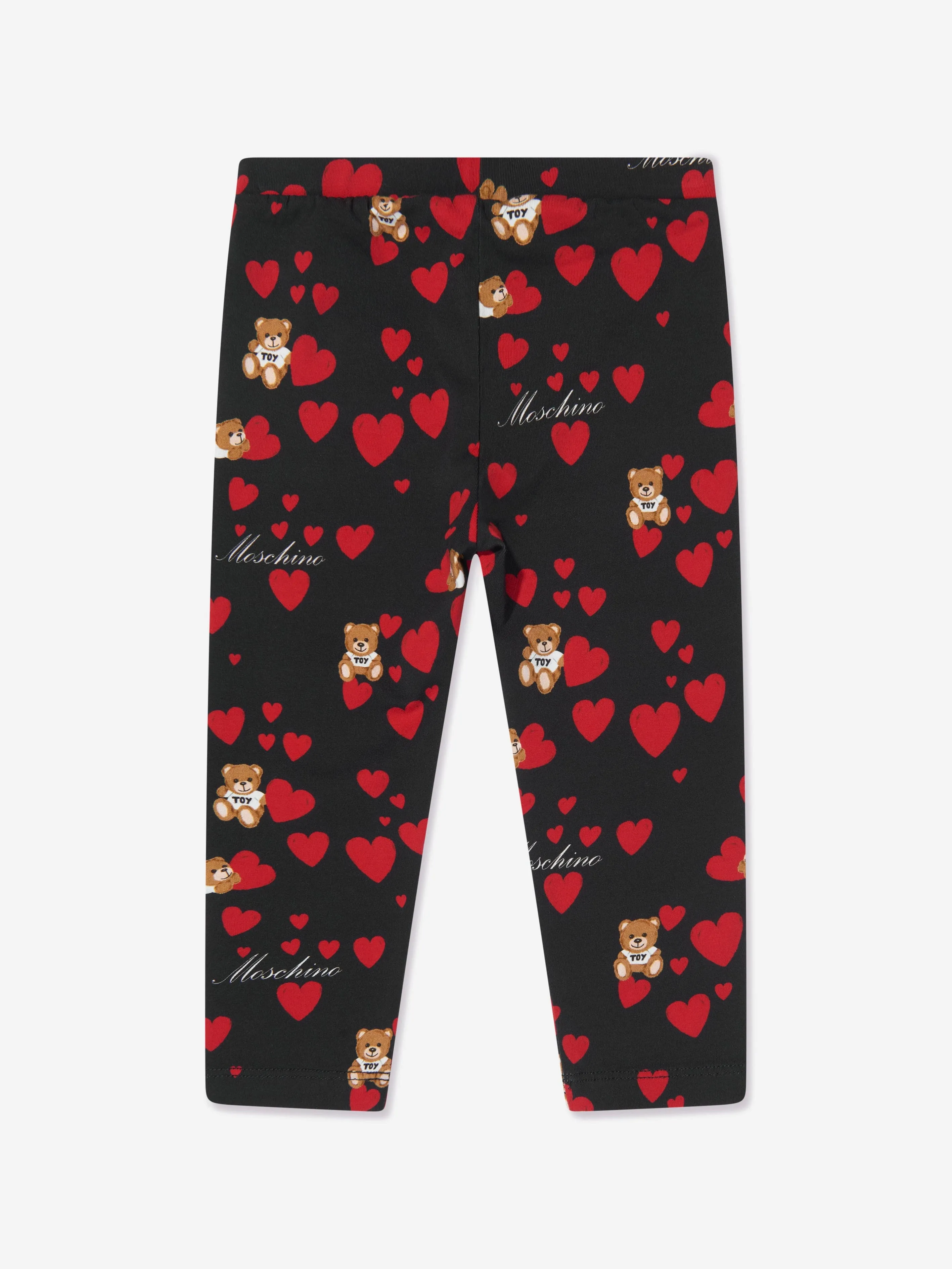 Moschino Baby Girls Teddy Hearts Leggings in Black