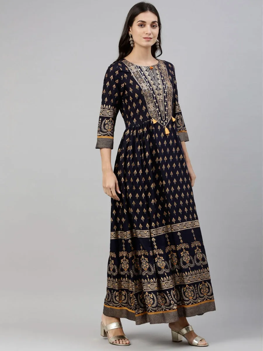 Neeru's Blue Color Santoon Fabric Tunic
