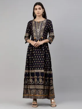Neeru's Blue Color Santoon Fabric Tunic