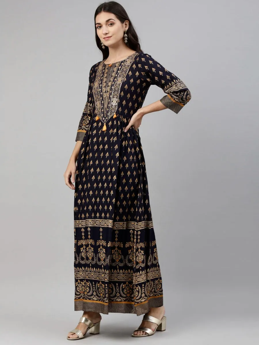 Neeru's Blue Color Santoon Fabric Tunic