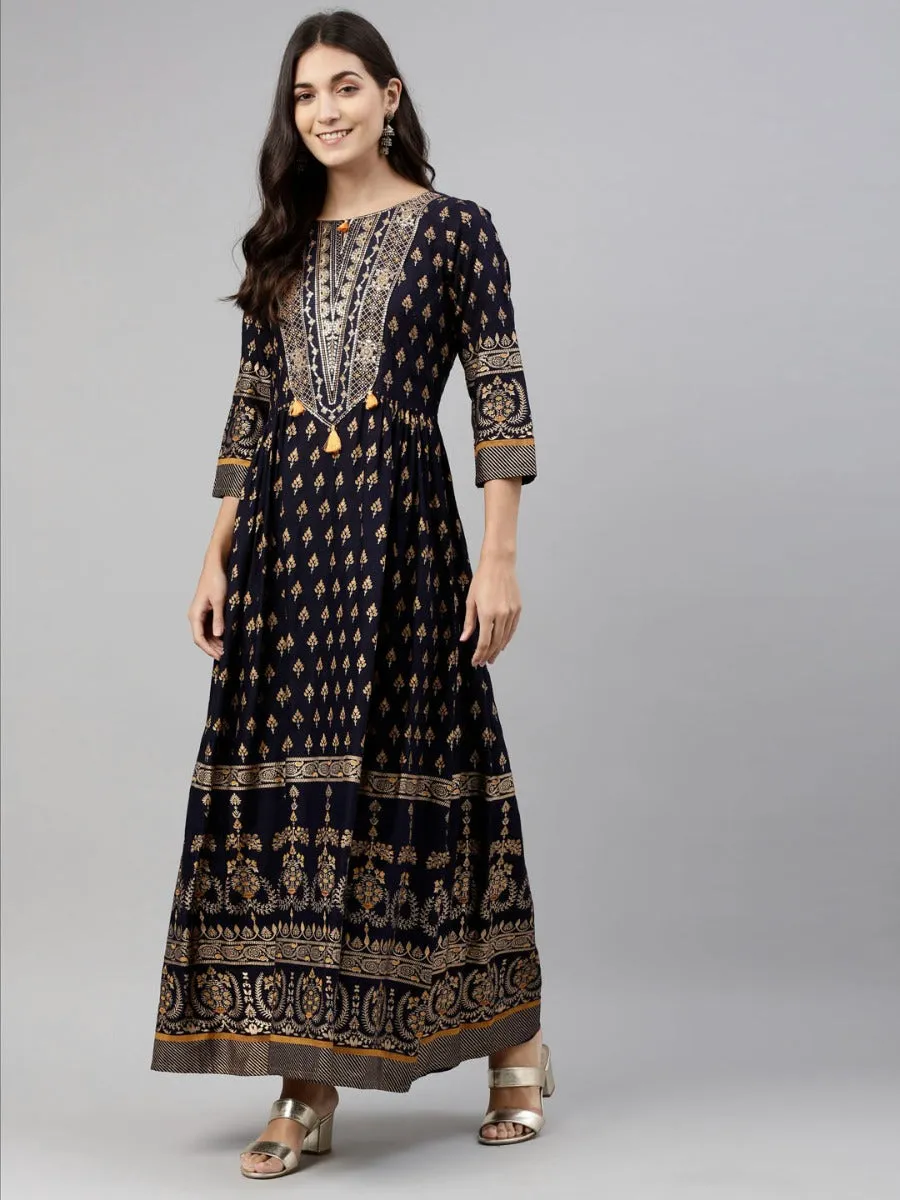 Neeru's Blue Color Santoon Fabric Tunic