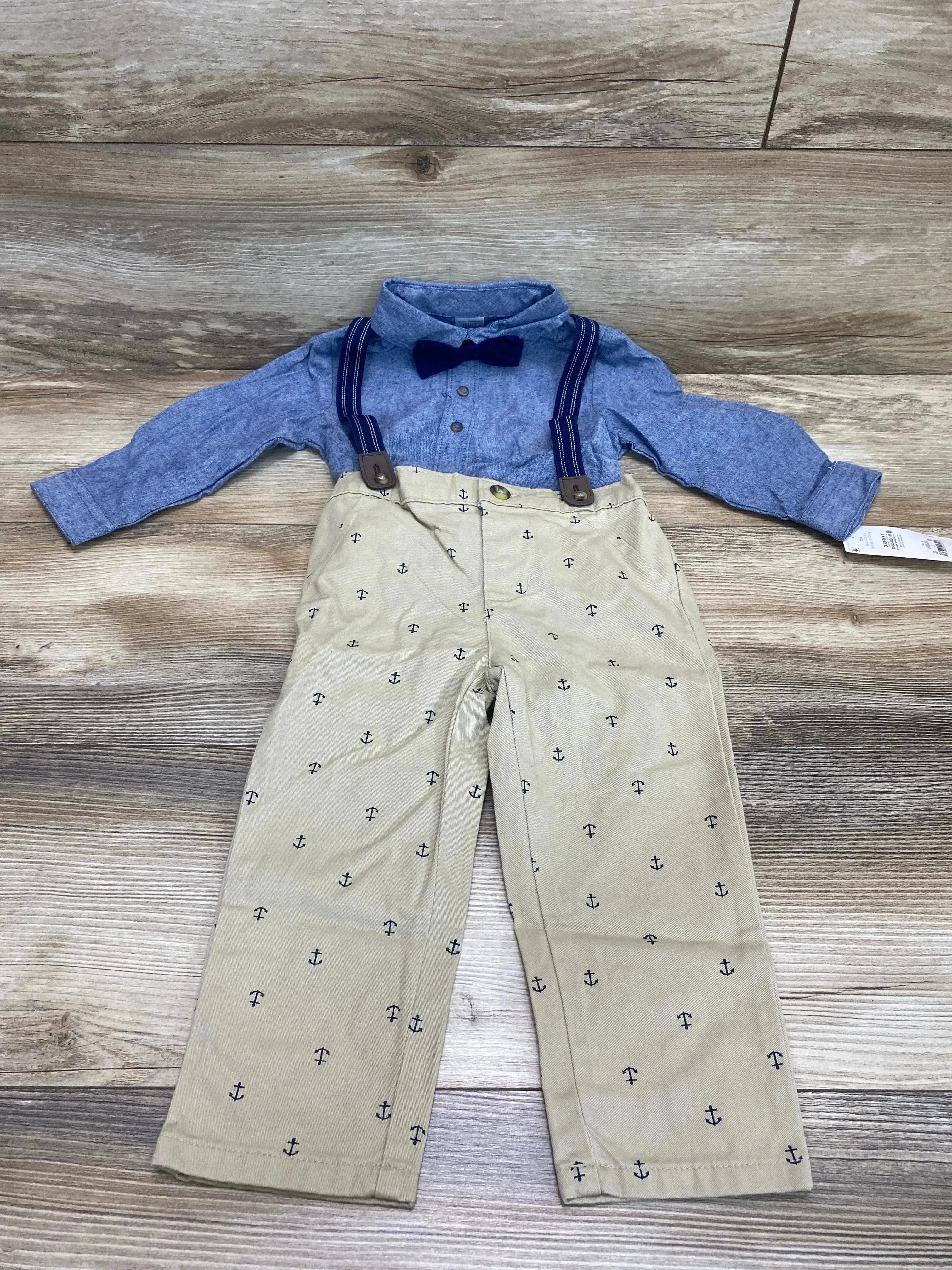 NEW Just One You 4pc Bodysuit Suspender Set Blue sz 18m