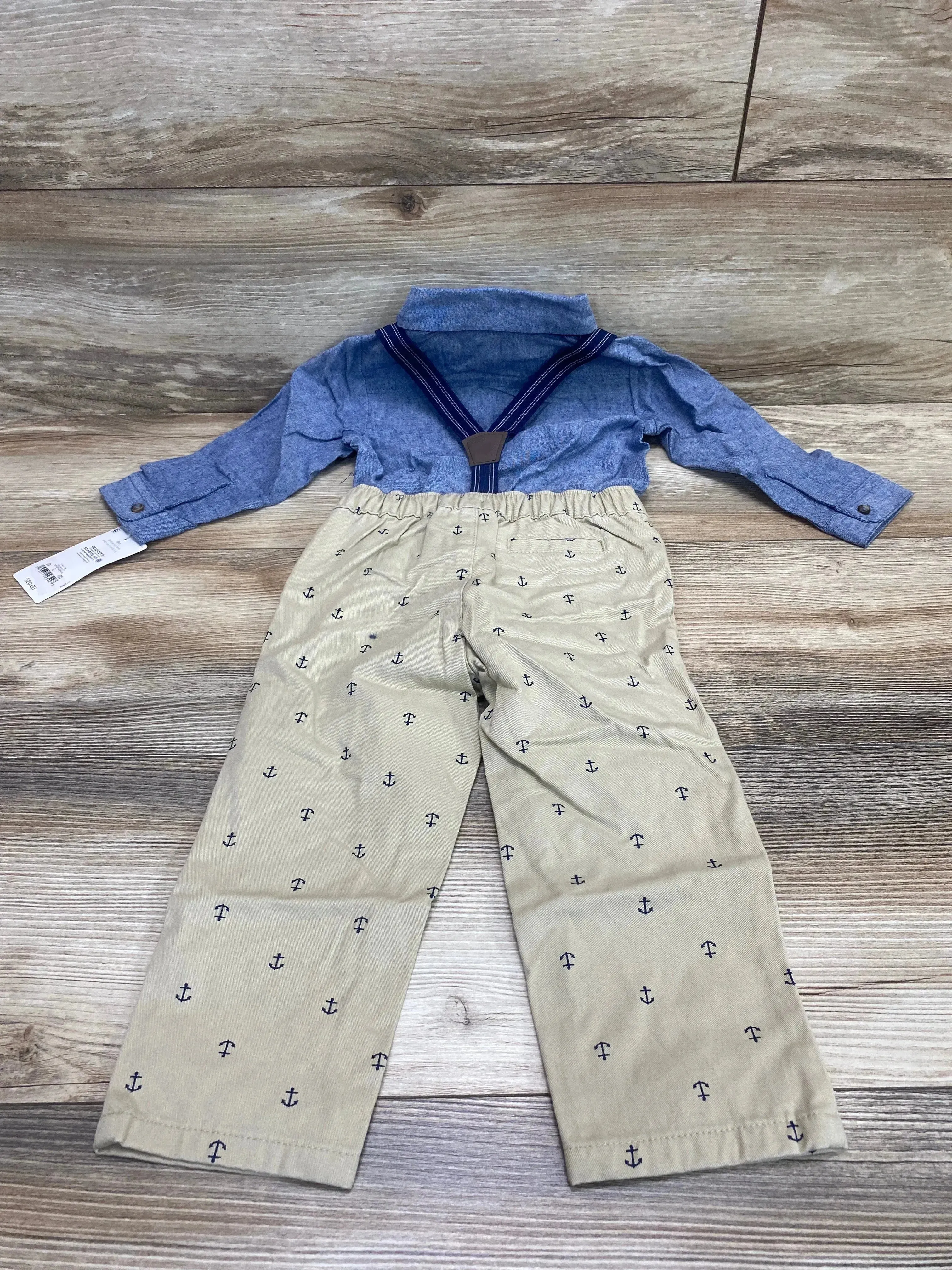 NEW Just One You 4pc Bodysuit Suspender Set Blue sz 18m