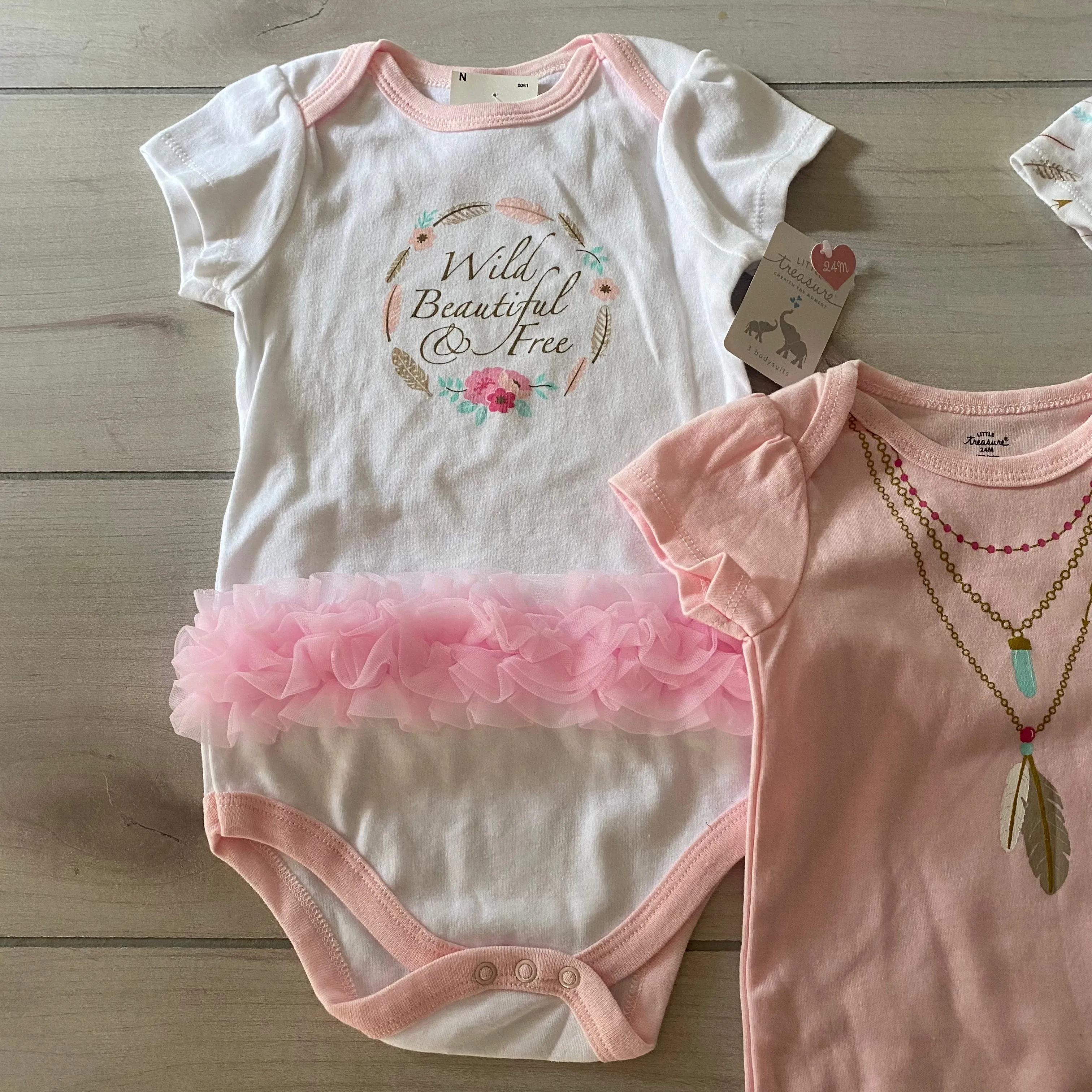NEW Little Treasure 3 Piece Bodysuit Bundle