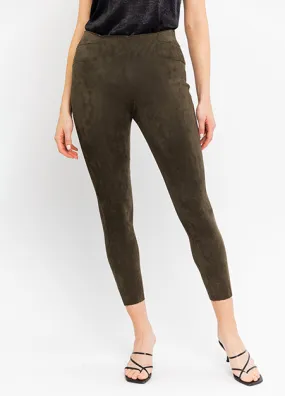 Olive Suede Leggings
