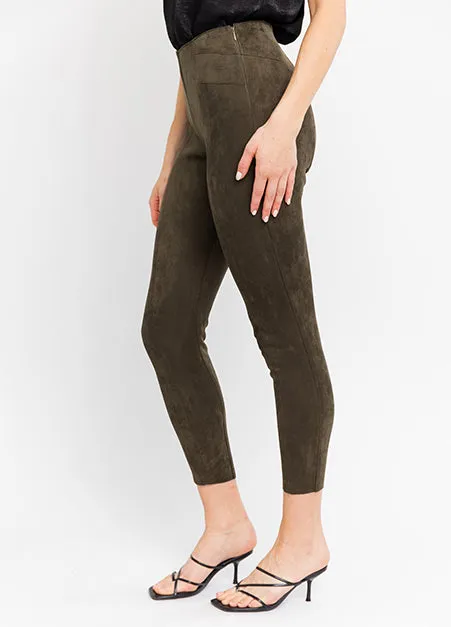 Olive Suede Leggings