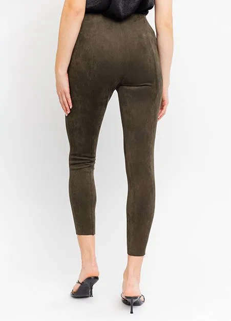 Olive Suede Leggings