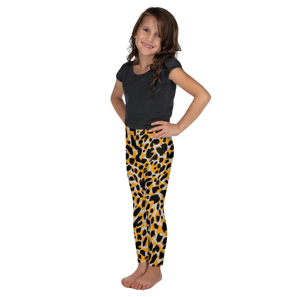 Orange Animal Print Kid's Leggings
