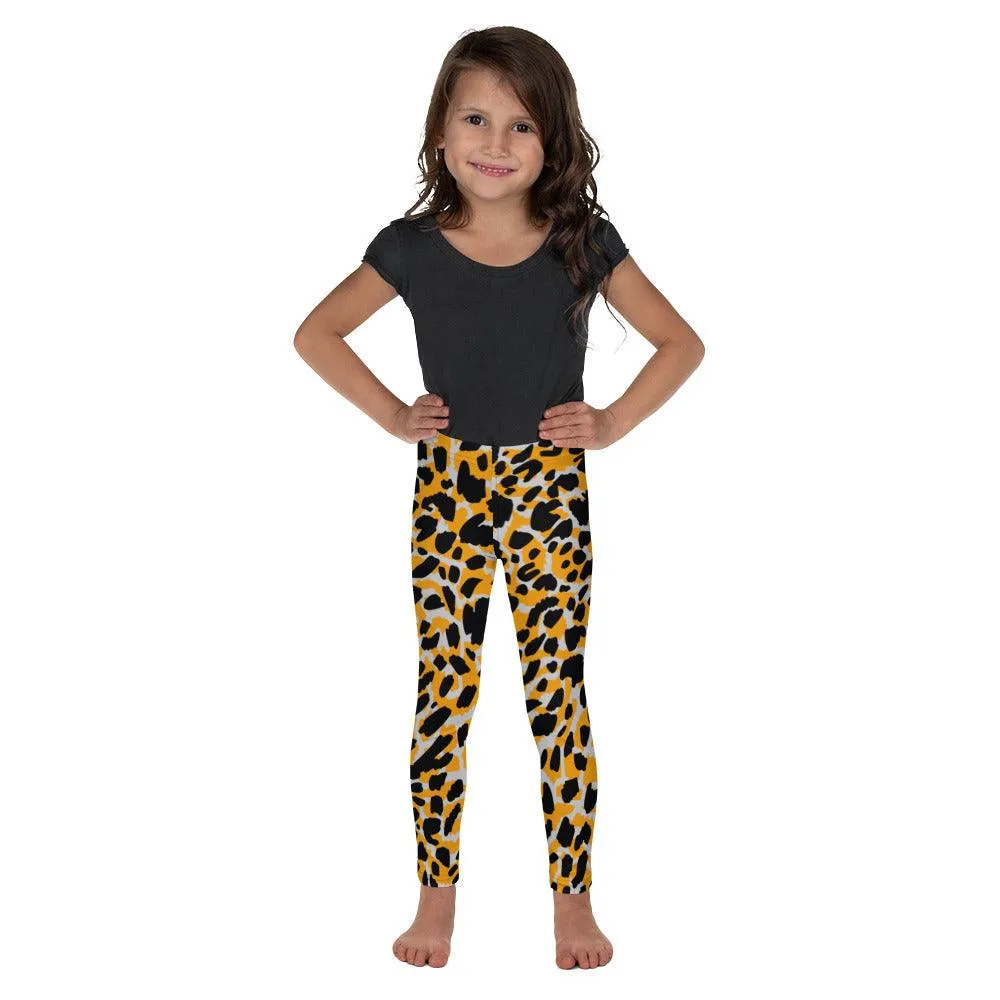 Orange Animal Print Kid's Leggings