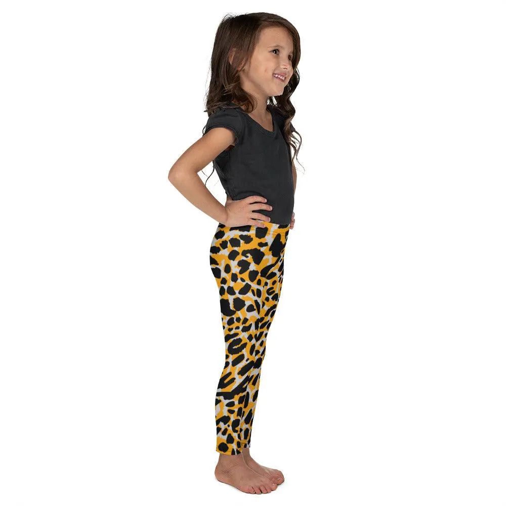 Orange Animal Print Kid's Leggings