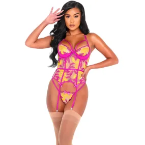 Orchid & Mango Embroidered Bustier Set