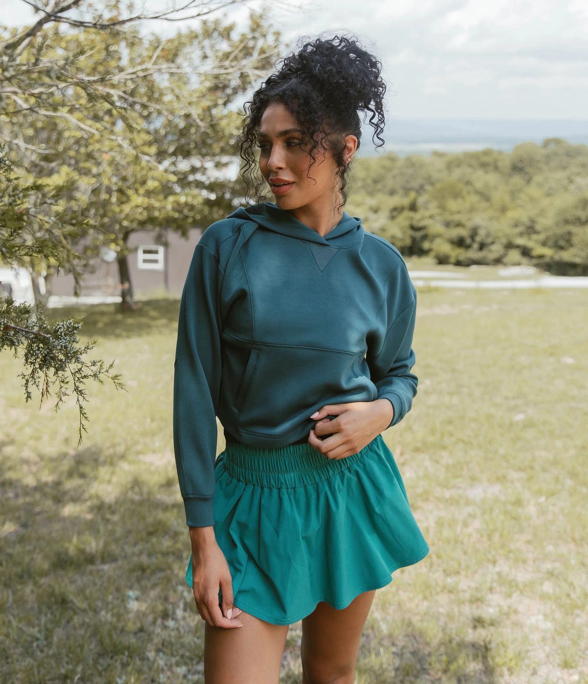 Panelled Performance Hoodie - Balsam