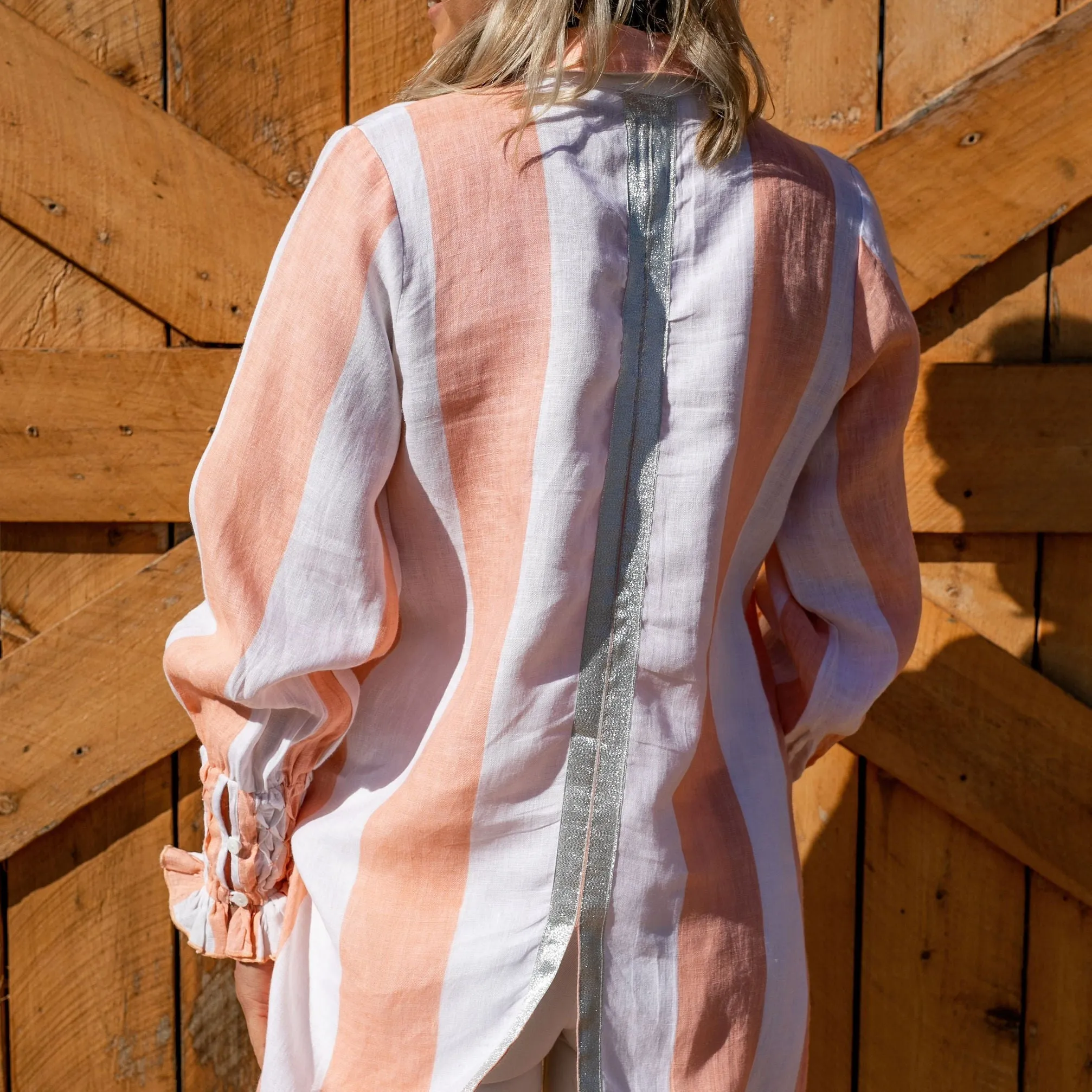 Penny Shirt - Peach Stripe