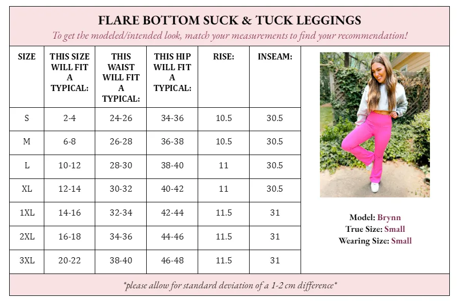 Preorder-Fallon Flare Bottom Suck & Tuck Leggings