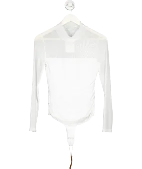 Reoria White High Neck Mesh Bodysuit UK M