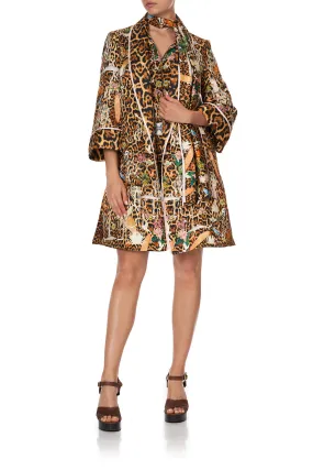 ROLL COLLAR PYJAMA JACKET FAUNA ELECTRO