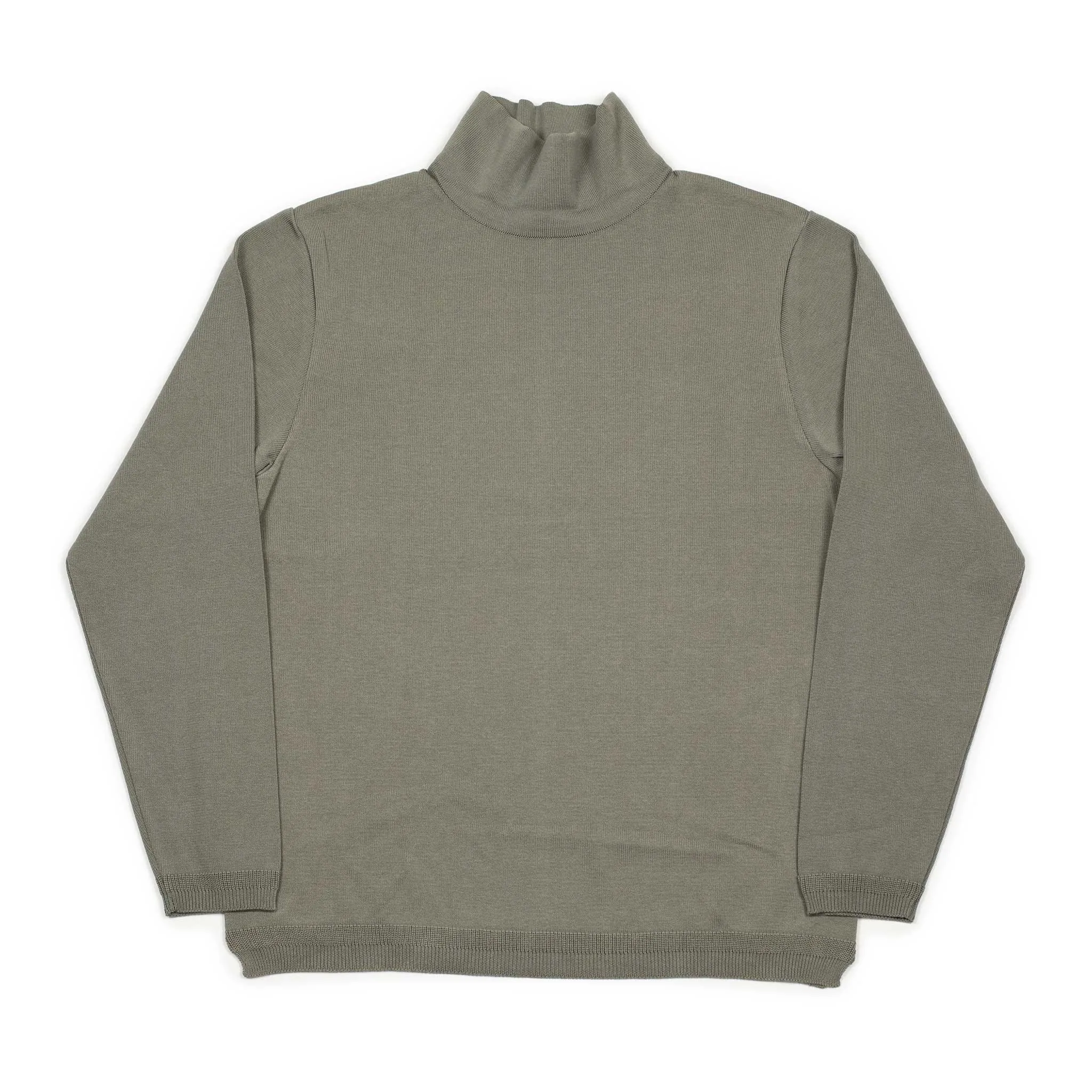 Rollneck knit t-shirt in grey cotton