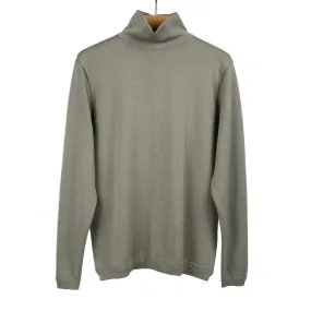 Rollneck knit t-shirt in grey cotton
