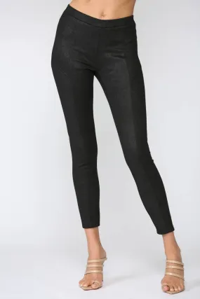 Snake print faux suede leggings