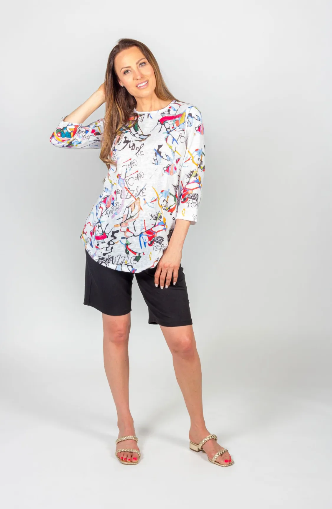 Splatter 3/4 Tunic Top