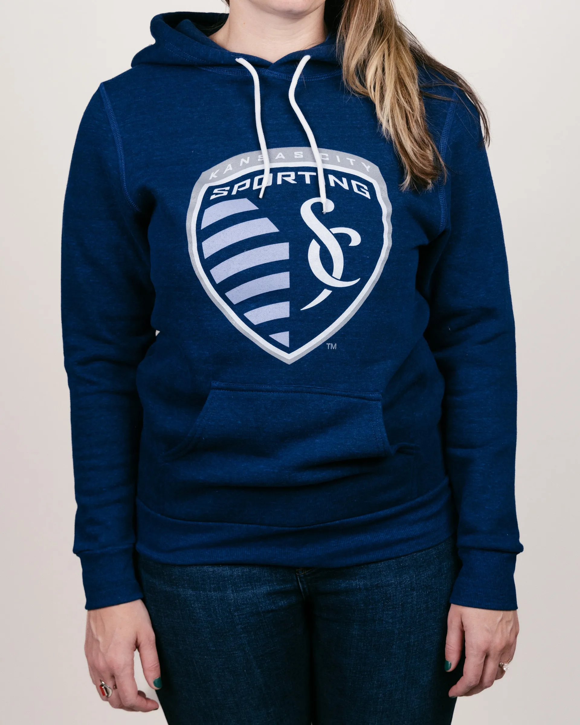 Sporting KC Logo Shield Navy Hoodie