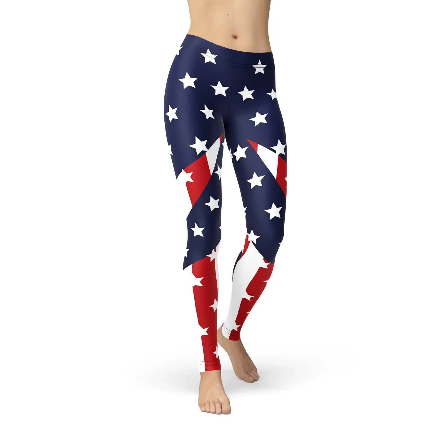 Stars & Stripes Patriotic Leggings for Women