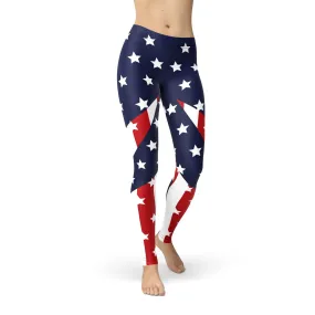 Stars & Stripes Patriotic Leggings for Women