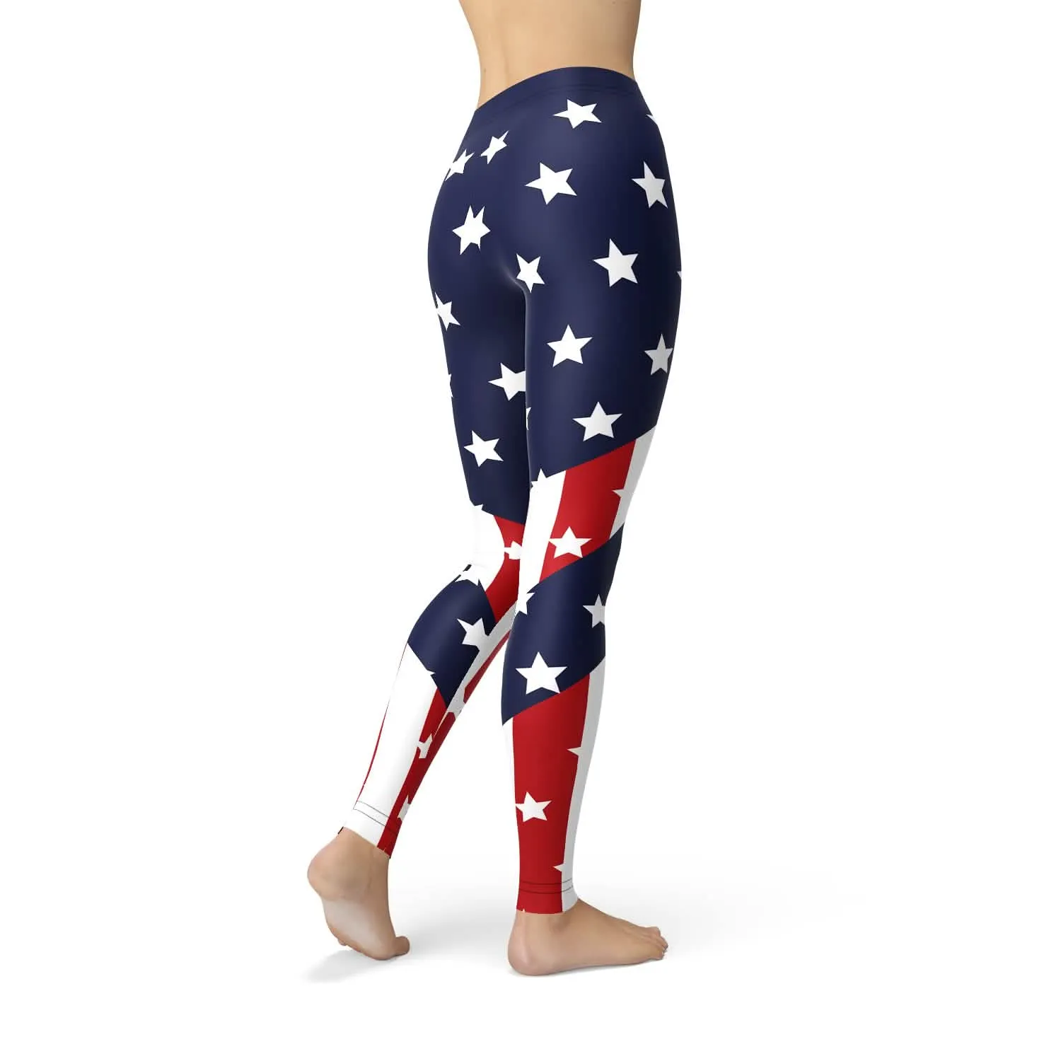Stars & Stripes Patriotic Leggings for Women