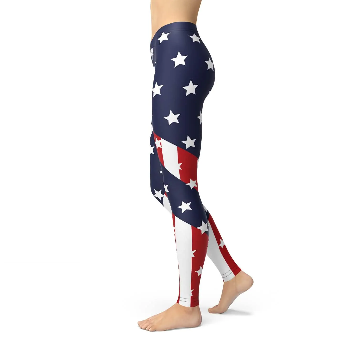 Stars & Stripes Patriotic Leggings for Women