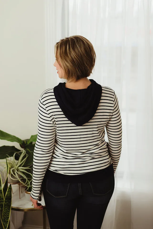 Striped Side Pocket Hoodie