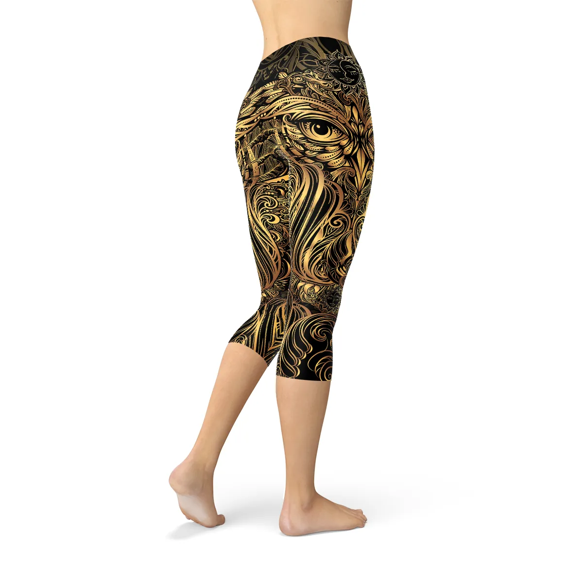 Stylish Owl Print Capri Leggings for Active Women