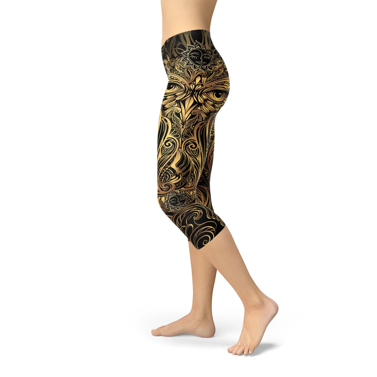Stylish Owl Print Capri Leggings for Active Women