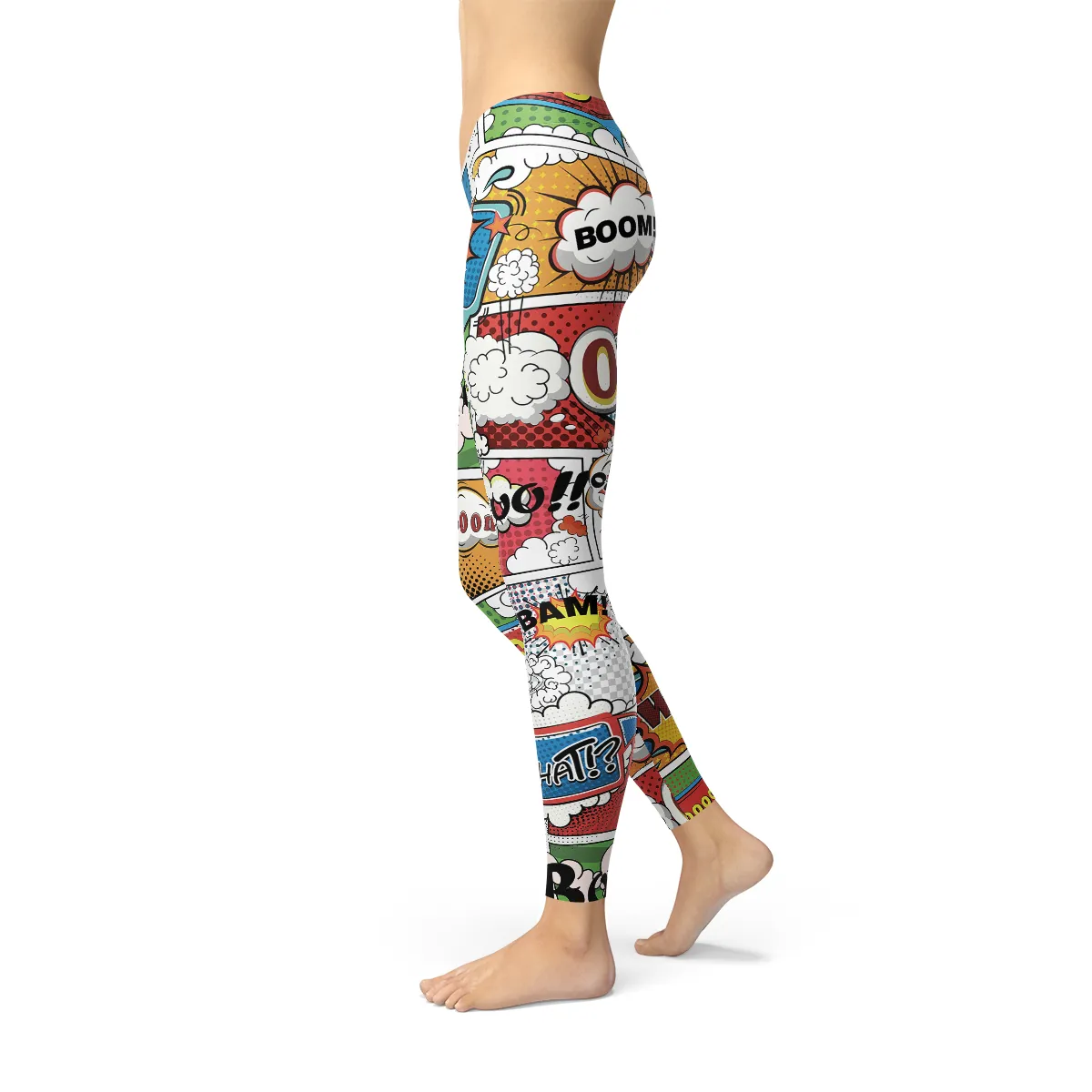 Superhero-Inspired Women's Leggings with Unique Comic Book Graphics