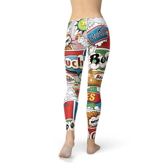 Superhero-Inspired Women's Leggings with Unique Comic Book Graphics