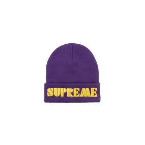 Supreme Stencil Beanie Purple