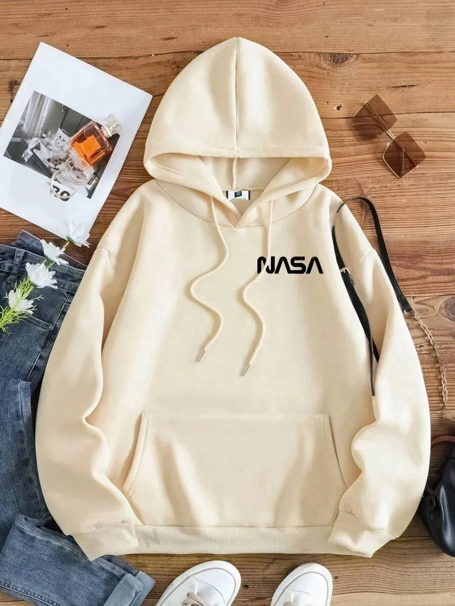 SXV  'nasa kitten astronaut’ Printed Cool Aesthetic Sweatshirt Hoodie