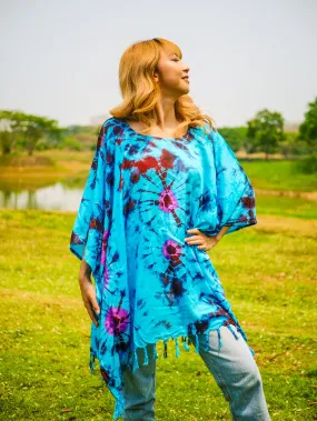T0265- Hand Dyed Tunic Boho Kaftan Blouse Hippie Oversize Tops